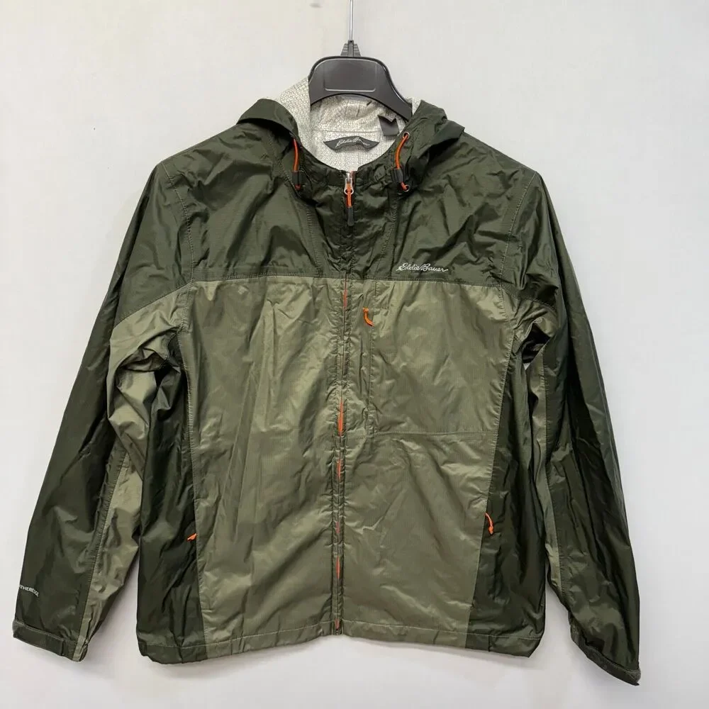 Eddie Bauer Men Outdoor Hiking Windbreaker Rain Coat Jacket Size Large B376 -9